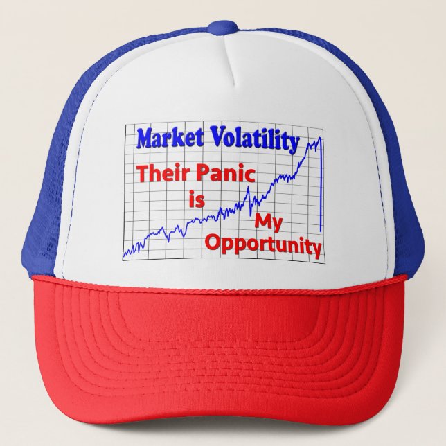 Stock Market Trading Panic Opportunity Trucker Hat (Front)