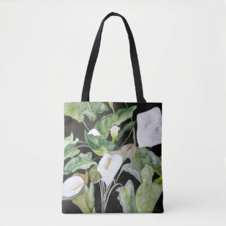Stock market with watercolor of gannets tote bag