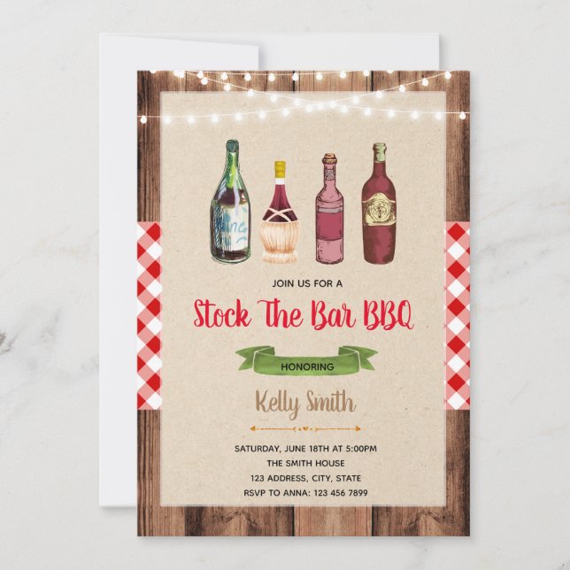 Stock the bar bbq invitation (Front)