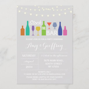 Stock The Bar Chalk Grey Engagement Invitation