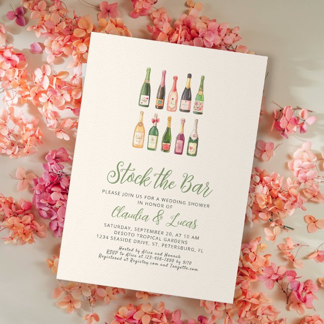 Stock the Bar Champagne Couples Shower Invitation (Creator Uploaded)