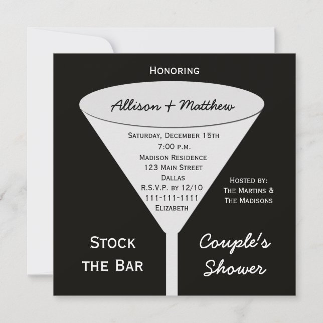 Stock the Bar Couples Shower Invitation (Front)