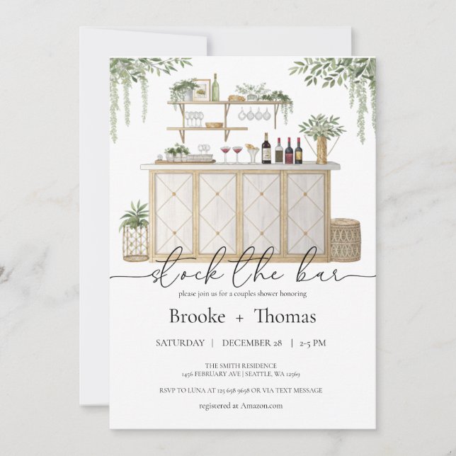 Stock the Bar Couple's Shower Invitation (Front)