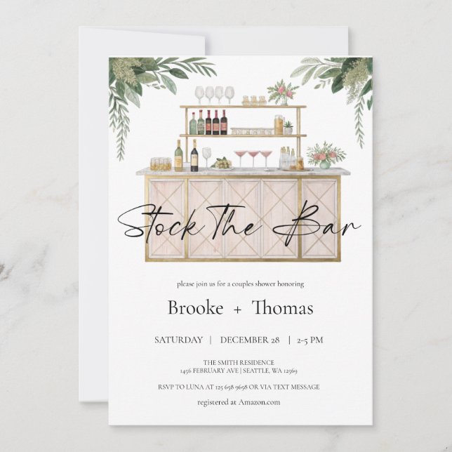 Stock the Bar Couple's Shower Invitation (Front)