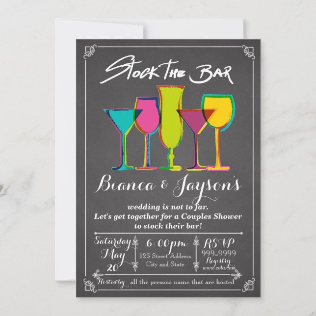 Stock the Bar Couples Shower Invitation (Front)
