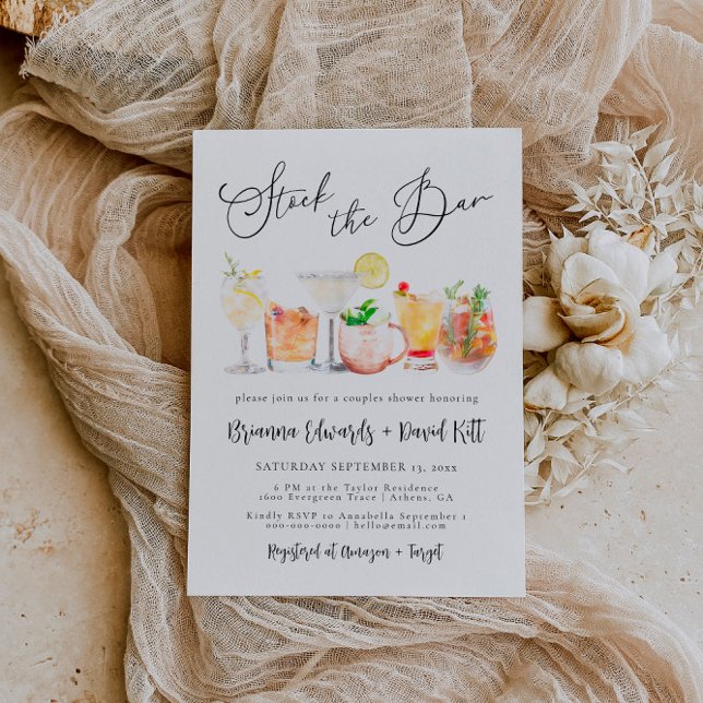 Stock The Bar Couples Shower Invitation Template (Creator Uploaded)
