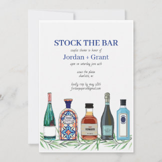 Stock The Bar Couples Wedding Shower Invitation