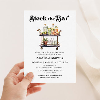 Stock the Bar Couple's Wedding Shower Invitation