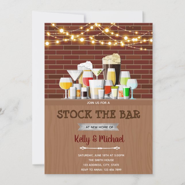 Stock the bar housewarming invitation (Front)