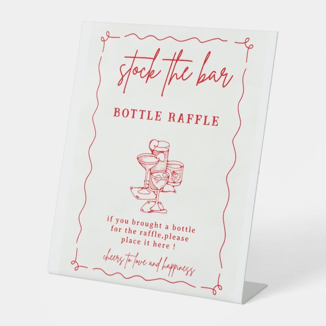  Stock the Bar Party, Stock The Bar Sign, Couples  Pedestal Sign (Front)