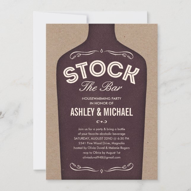 Stock the Bar Shower Invitations (Front)