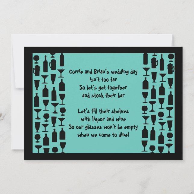 Stock the Bar Silhouette Shower Invitation (Front)