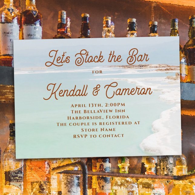 Stock the Bar Wedding Shower Ocean Invitation (Creator Uploaded)