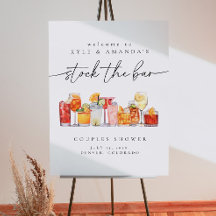Stock The Bar Welcome Sign, Couples Shower Welcome