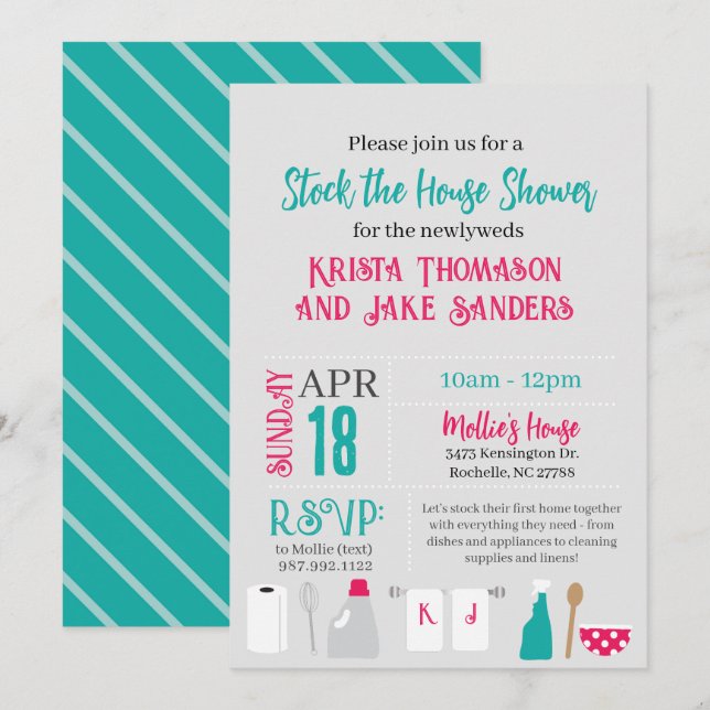 Stock the House Shower Invitation (Front/Back)