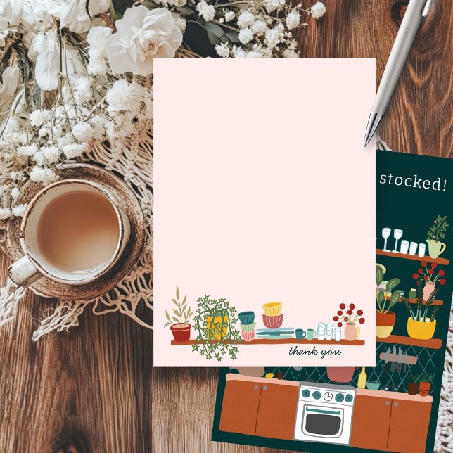 STOCK THE KITCHEN Bridal Shower CUSTOM Cute Thank You Card (STOCK THE KITCHEN Bridal Shower CUSTOM Cute Thank You Card
)