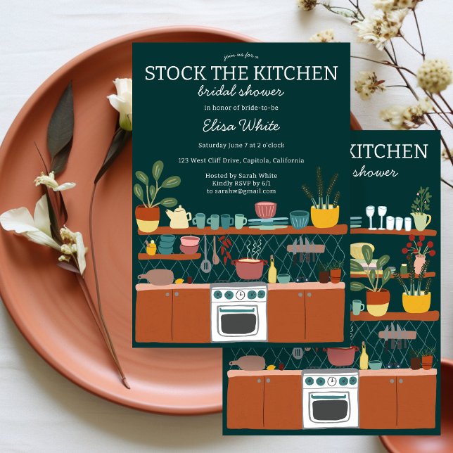 STOCK THE KITCHEN Bridal Shower Cute CUSTOM Invitation (STOCK THE KITCHEN Bridal Shower Cute CUSTOM Invitation
)