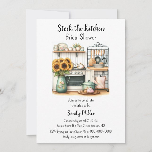 Stock The Kitchen Bridal Shower  Invitation (Front)