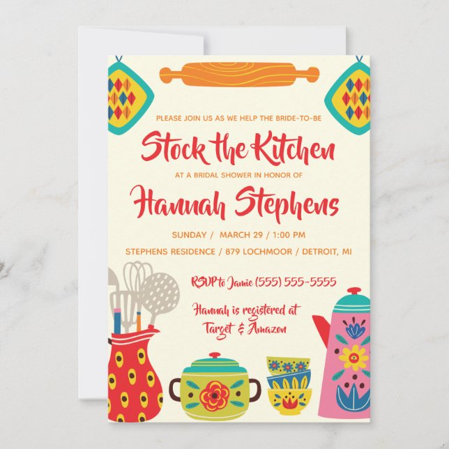 Stock the Kitchen Bridal Shower Invitation (Front)