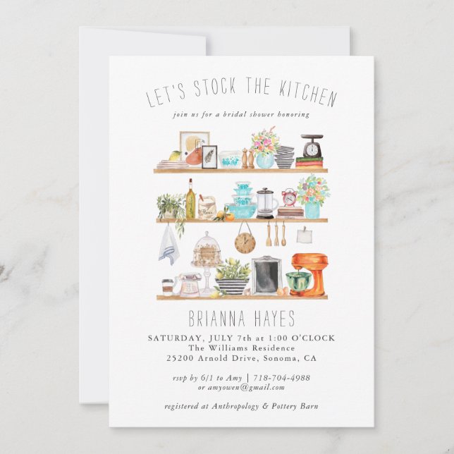 Stock the Kitchen Bridal Shower Invitation (Front)