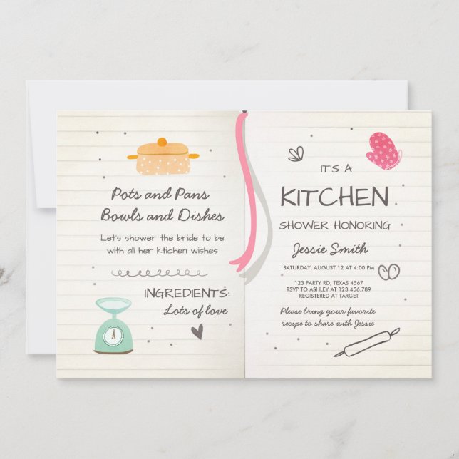 Stock the Kitchen Bridal Shower Invitation Cooking (Front)