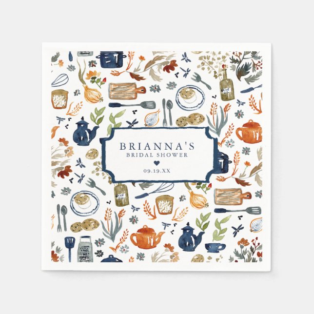 Stock the Kitchen Bridal Shower Personalised Napkin (Front)