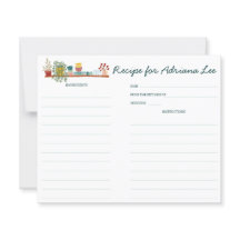 STOCK THE KITCHEN CUSTOM Bridal Shower Recipe Card