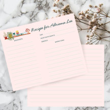 STOCK THE KITCHEN CUSTOM Bridal Shower Recipe Card