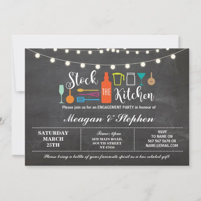 Stock The Kitchen Engagement Party Couples Shower Invitation (Front)