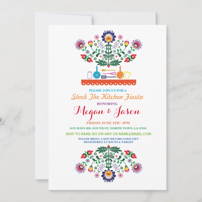 Stock The Kitchen Fiesta Mexican Party Invitation (Front)
