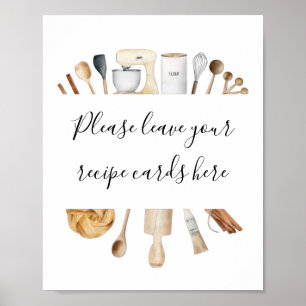 Stock the Kitchen Leave Your Recipe Cards Here Poster