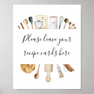 Stock the Kitchen Leave Your Recipe Cards Here Poster