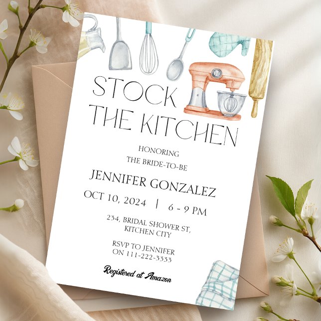 Stock the Kitchen Pantry Cooking Bridal Shower Invitation (Stock the Kitchen Pantry Cooking Bridal Shower Invitation)