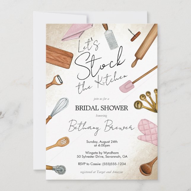 Stock the Kitchen theme Bridal Shower Invitation (Front)