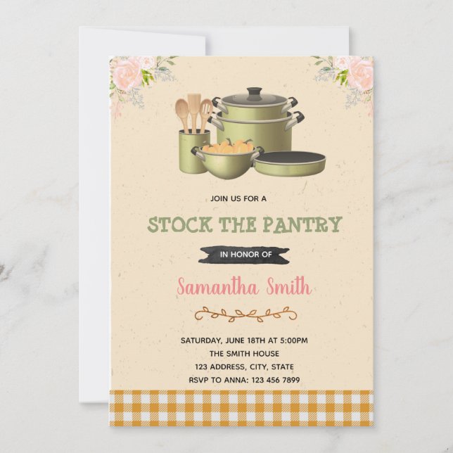 Stock the pantry bridal shower invitation (Front)
