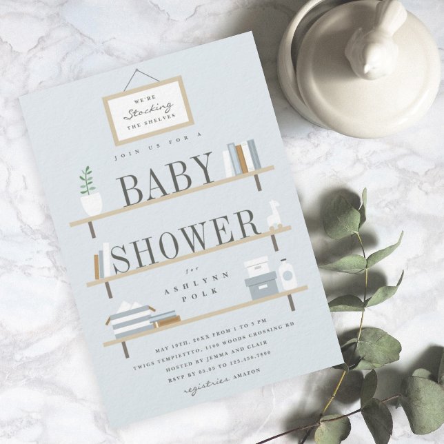 Stock the shelves baby shower invitation (Creator Uploaded)