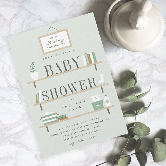 Stock the shelves baby shower invitation (Creator Uploaded)