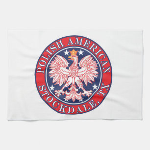 Stockdale Texas Polish American Eagle Tea Towel