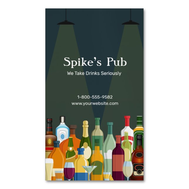 Stocked Bar Magnetic Business Card (Front Vertical)