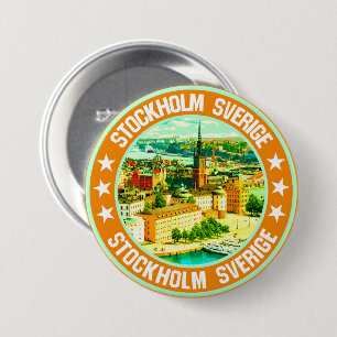 Stockholm 7.5 cm round badge