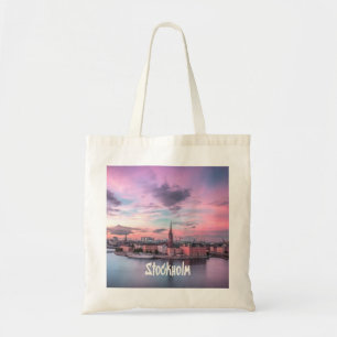 Stockholm Capital of Sweden Night Skyline Tote Bag