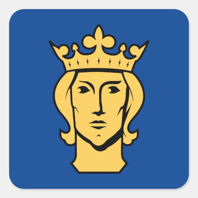 Stockholm city flag Sweden symbol Square Sticker (Front)