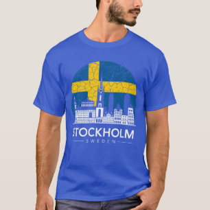 Stockholm City Sweden Flag gift T-Shirt