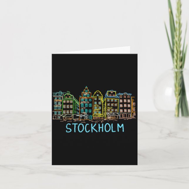 Stockholm City Tee Shirt T Shirt  Card (Front)