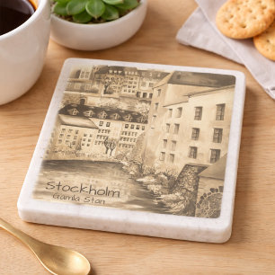 "Stockholm Gamla Stan - Old Town Stone Coaster