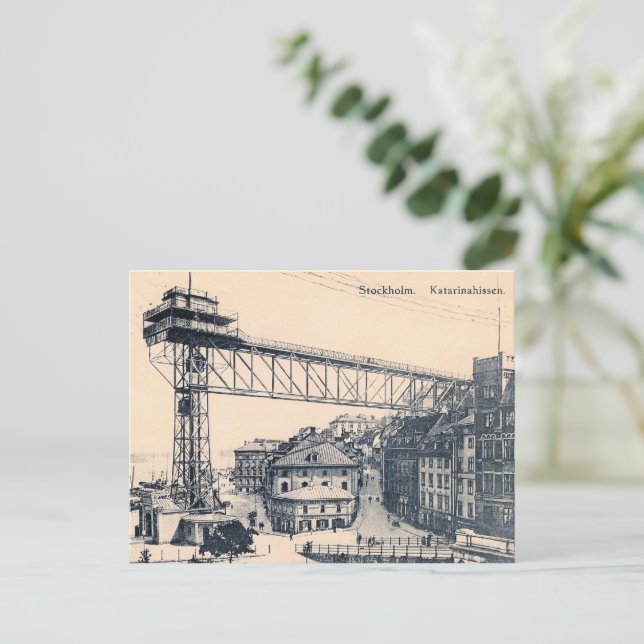 Stockholm, Katarinahissen elevator lift, 1919, Postcard (Standing Front)