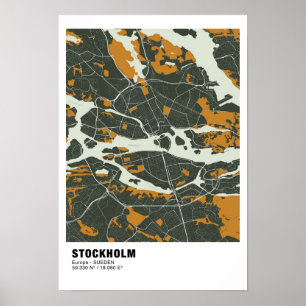 Stockholm Map Poster - Sweden Green Map