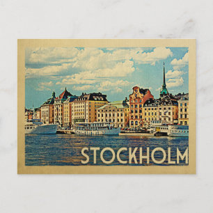 Stockholm Postcard Sweden Vintage Travel