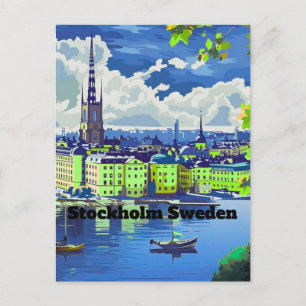 Stockholm postcard Travel Sweden Illustrated card