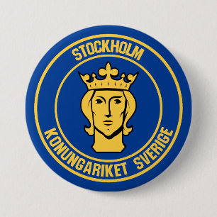 Stockholm Round Emblem 7.5 Cm Round Badge